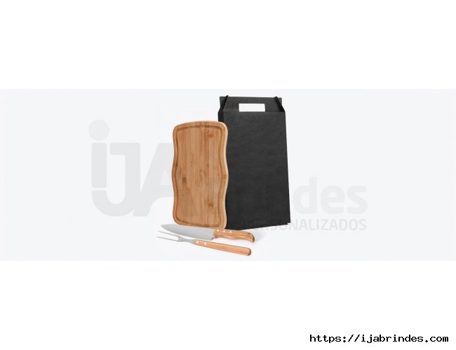 Kit Churrasco Em Bambu Com Tbua Retangular