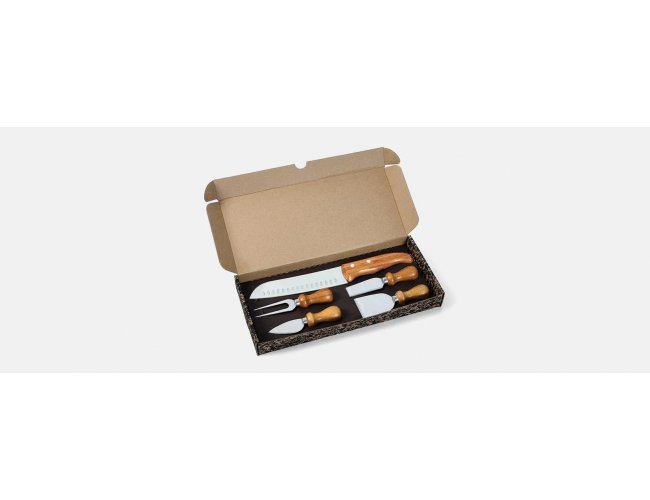 Conj. Para Queijo E Faca Santoku Em Inox / Bambu