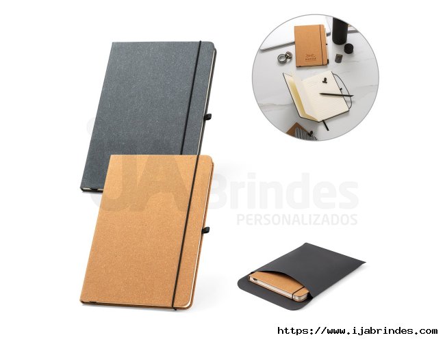 MATISSE. Caderno A5 em couro reciclado e folhas pautadas