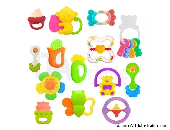 Kit Chocalho Mordedor Beb Brinquedo Sensorial Musical