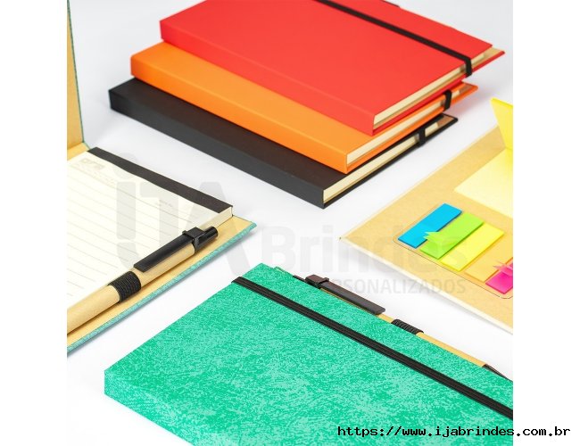 Bloco de Anotações com Autoadesivos e Caneta