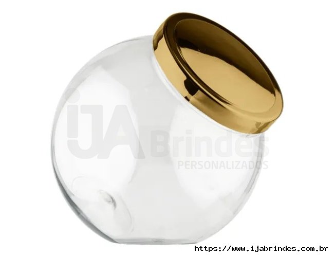 Pote Baleiro Plstico 1,2l Redondo Tampa Metalizada