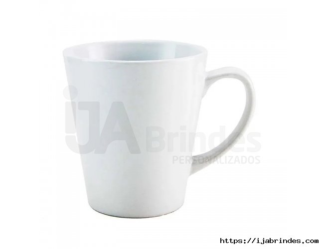 Caneca Cnica Branca em Cermica Resinada para Sublimao - 325ml