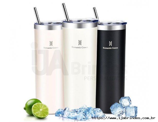 Romantic Crown Copo Termico com Canudo e Tampa 591ml