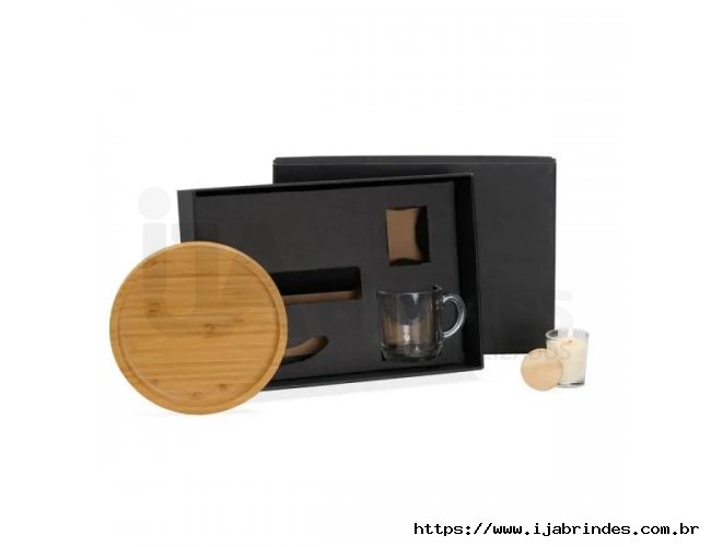 Kit Para Caf Com Vela Aromatizada - 3 Ps