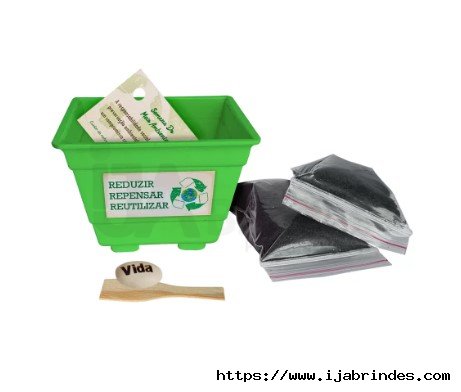 KIT VASO GRANDE COM SEMENTE PERSONALIZADA