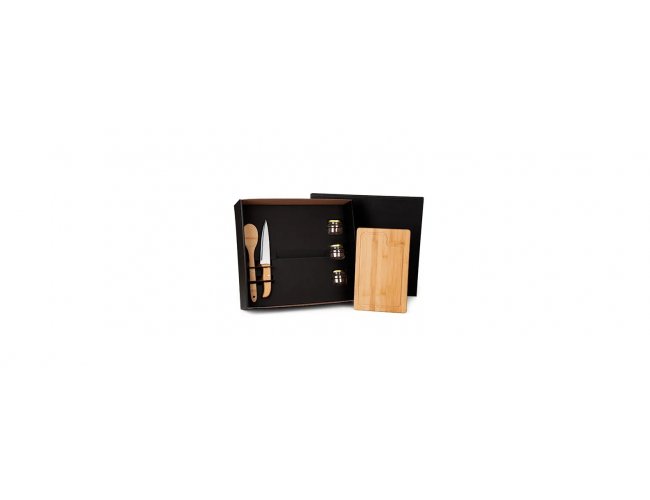 Conj. Para Cozinha E Tempero Em Bambu/Inox - 6 Ps