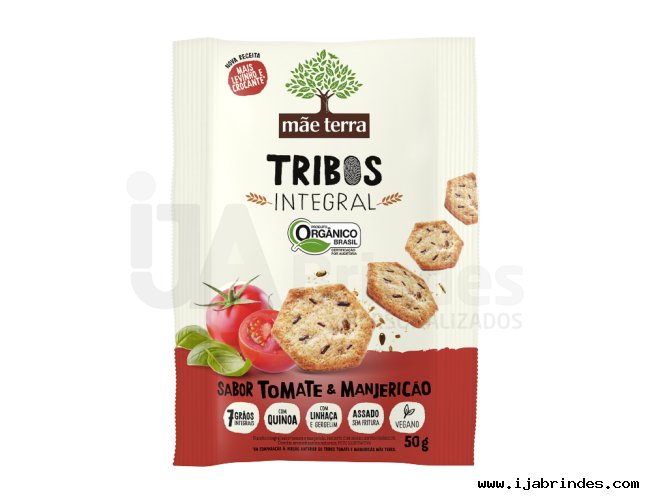 Biscoito Salgado Orgnico Me Terra Tribos Tomate e Manjerico - 50 gramas