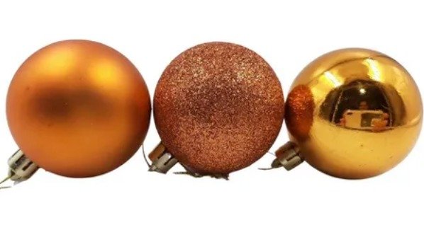 Bolas Para Arvore De Natal Bronze Laranja 5cm