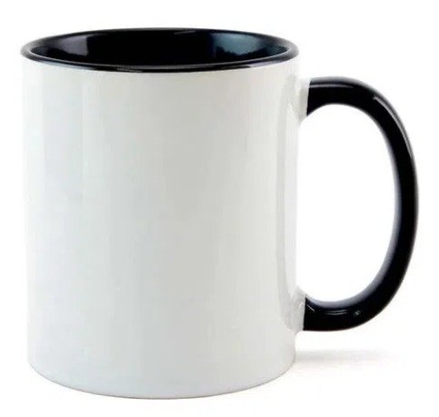 Caneca para Sublimao de Cermica Branca com Ala e Interior Preto