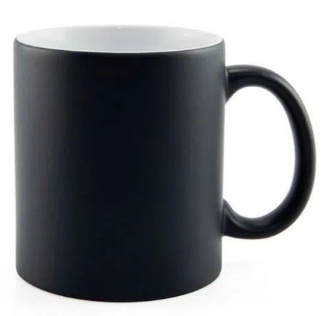 Caneca Mgica em Cermica para Sublimao - Preta Fosca 325ML