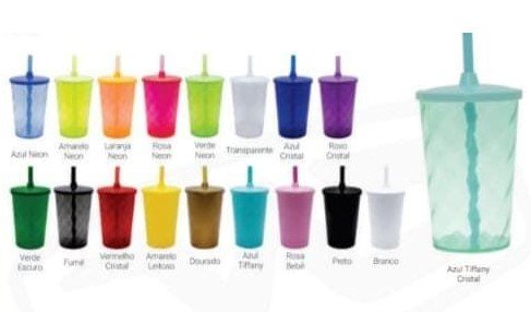 Copo Twister com Tampa e Canudo 550ml