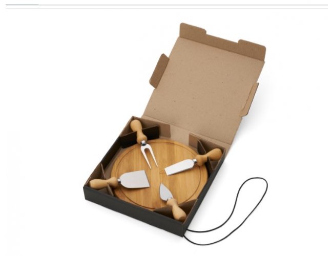 Kit Queijo Em Bambu / Inox Crdoba - 5 Ps