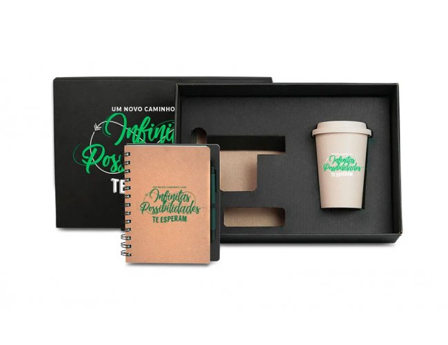 Conj. Caderno E Copo C/ Tampa - 2 Peas