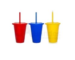 Copo Duplo 500ml C/ Tampa e Canudo
