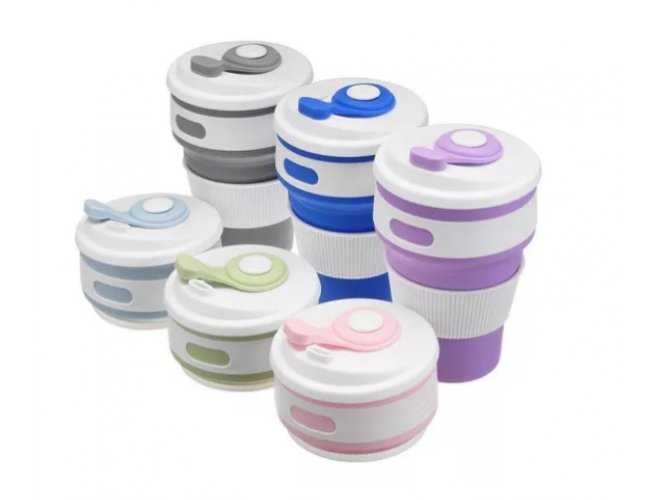 Copo Dobrvel Retrtil Silicone Reutilizvel 350ml