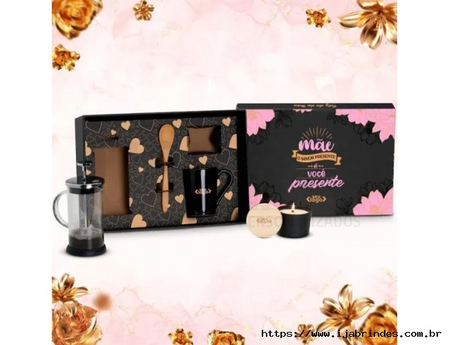 Kit Para Caf Com Vela Aromatizada - 4 Ps