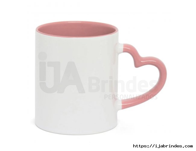 Caneca corao rosa