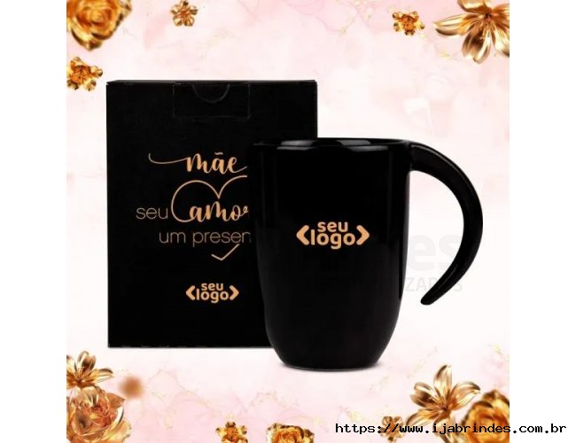 Caneca Em Cermica Preta - 350Ml