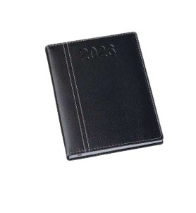 Agenda Di�ria Capa Lisa Preta com Costura