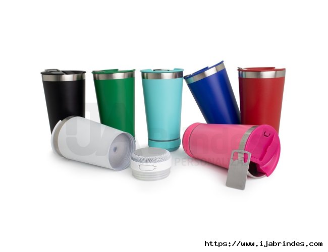 Copo Trmico 400ml com Caixa de Som