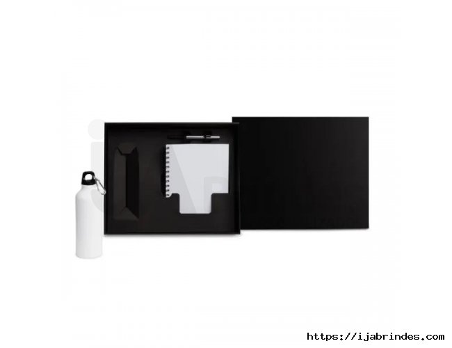 Kit Com Squeeze, Caneta E Caderno - Branco - 3 Ps