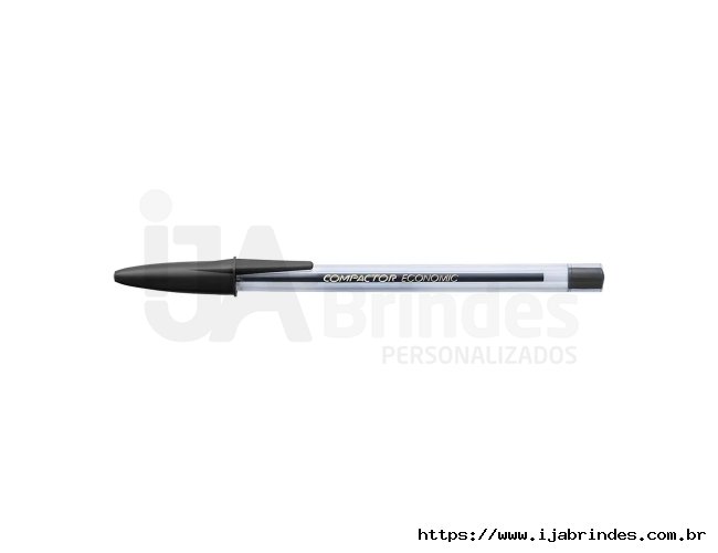 Caneta Esferogrfica Compactor Economic, Ponta Mdia 1.0mm, Preto