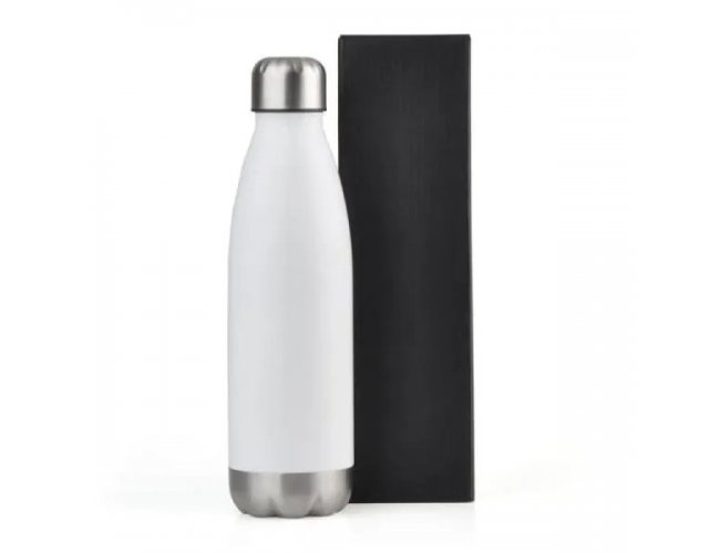 Garrafa Com Tampa Em Ao Inox - Branca - 750Ml