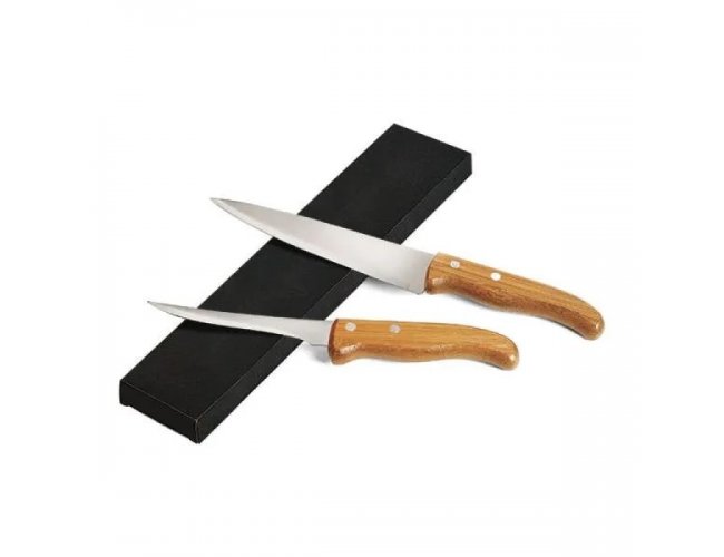 Conj. Facas 7" E 5" Em Bambu / Madeira / Inox Special Line - 2 Ps