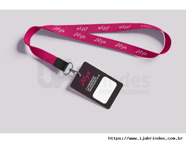 Credencial com cordao personalizado 20mm