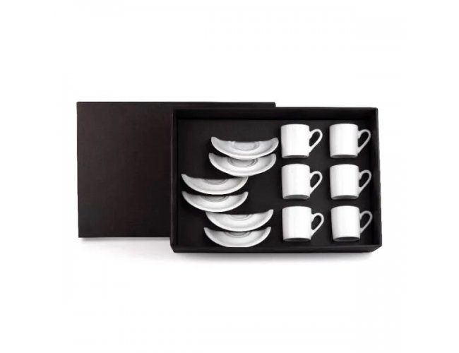 Jogo De X�caras De Caf�zinho Com Pires Em Porcelana - 50Ml