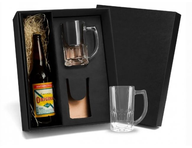 Jogo De Canecas De Vidro P/ Cerveja 340 Ml - 2 Ps