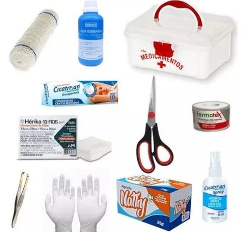 Kit Primeiros Socorros Com Maleta Completo Para Emergencia