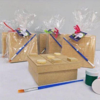 KIT JOGO DA VELHA CAIXA COM TINTA E PINCEL