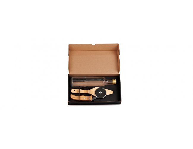 Kit Para Pizza Com Cortador, Esptula E Garrafa - 3 Ps