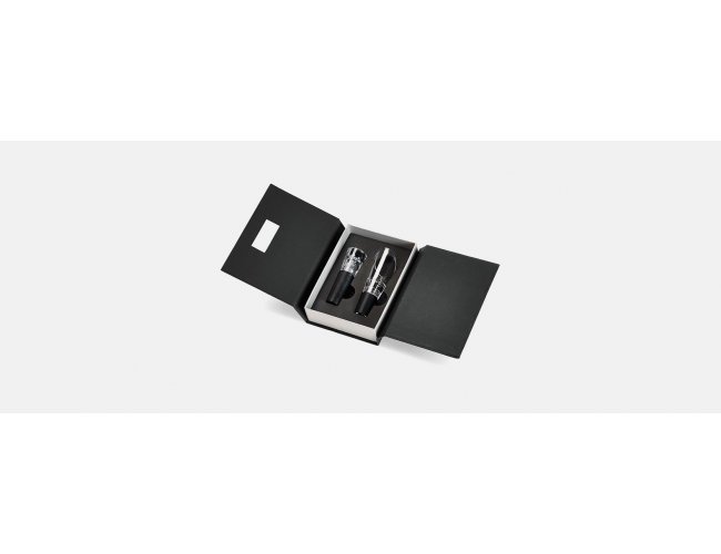 Kit Para Vinho Com Caixa Em Papelo Rgido Preto