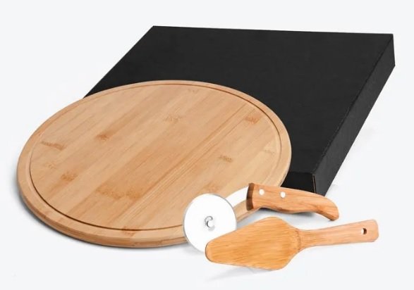 Conj. Para Pizza Em Bambu Napoli 35 Cm - 3 Ps