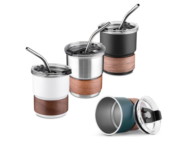 Copo em inox com canudo