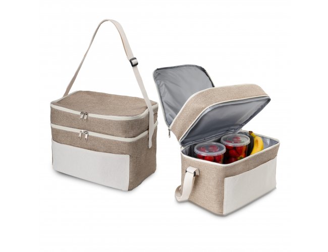 Bolsa T�rmica em algod�o e Juta sint�tica (24x30x20cm)
