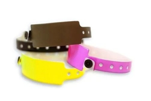 Pulseiras Vinil Ou Pvc E Boto De Segurana.