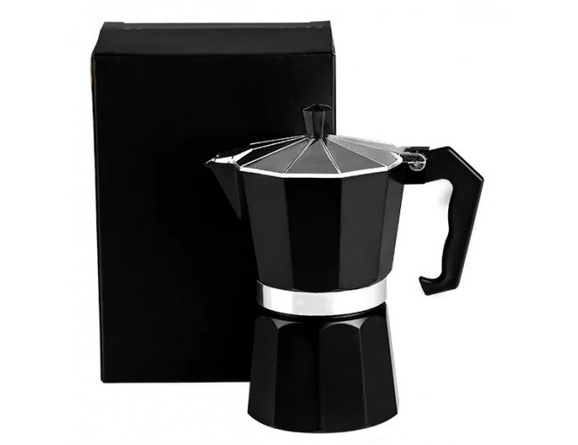 Cafeteira Italiana Em Alumnio - Preta - 250Ml