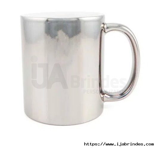 Caneca porcelana cromada