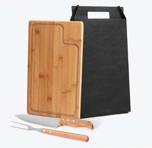 Conj. Para Churrasco Em Bambu / Inox Texas - 3 Ps