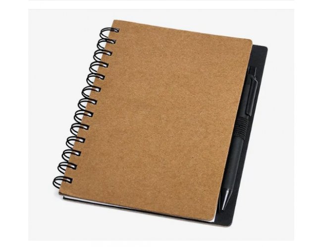 Caderno Espiral Com Capa Dura E Caneta Ecolgicos
