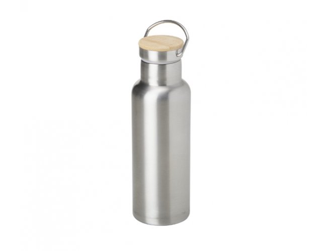 GARRAFA TRMICA  500ML C/ TAMPA BAMBU