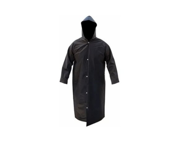 CAPA DE CHUVA CAPUZ REFORADA PROFISSIONAL PRETA