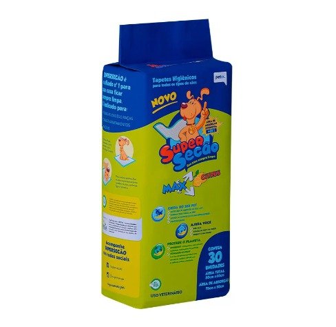 Tapete Higinico Petix Superseco Max Citrus 30 Unidades