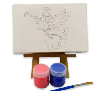 Kit Pintura Cavalete com Tela Gravada