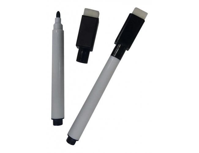 Caneta Preta Para Quadro Branco Com Apagador E Im
