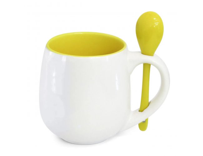 Caneca em cermica com colher